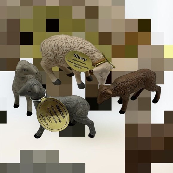 Thomas Kinkade Replacement Nativity Replacement Animals One Sheep, Three Lambs - Picture 4 of 16
